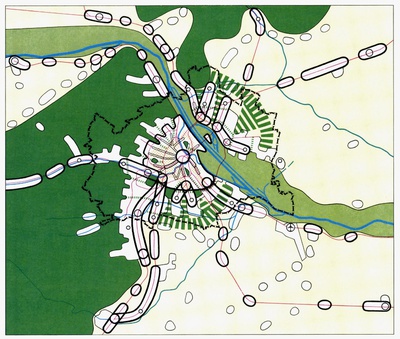 STEP 1985, Räumliches Entwicklungskonzept, Schemaplan Grün- und Erholungsgebiete