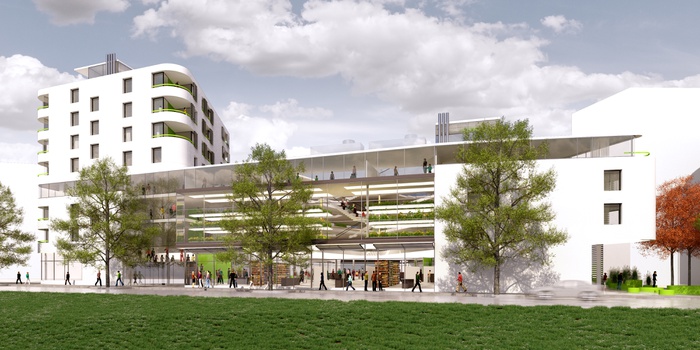 Grüner Markt, Ansicht von den Gleisanlagen