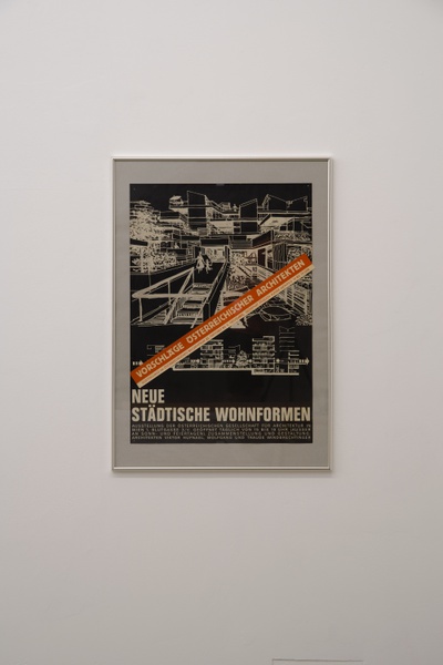 Plakat zur Ausstellung „Neue städtische Wohnformen“, 1966, Ausstellung der ÖGFA in der Blutgasse 3/V, 1010 Wien.