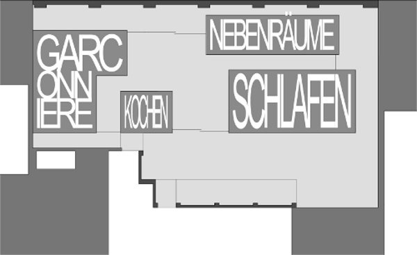 Grundriss-Schema Hofhaus Millergasse