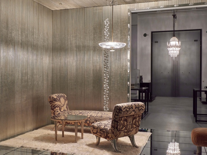 MAK Ausstellungsansicht, 2021 - Rekonstruktion des boudoir d'une grande vedette (Boudoir für einen großen Star)