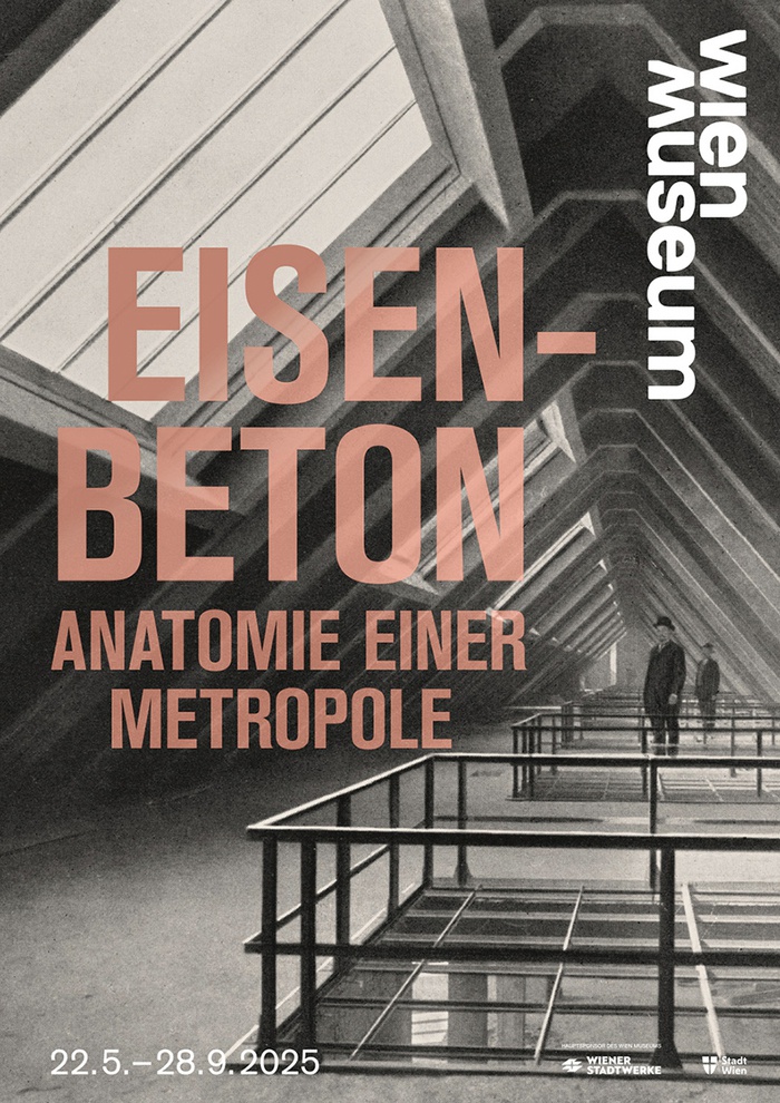 Plakat zur Ausstellung, Blick in das Dachgeschoß des Wiener Bankvereins im Rohbau, 1911