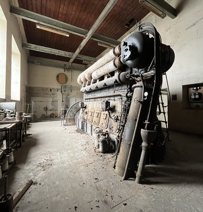 Innenansicht ehemalige Kammgarnspinnerei in Möllersdorf