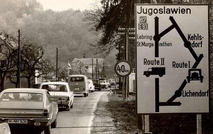 Ausstellung „Gastarbajteri. 40 Jahre Arbeitsmigration“ (Initiative Minderheiten/Wien Museum, 2004). Aus der Station „Gastarbeiterroute“ von Peter Payer