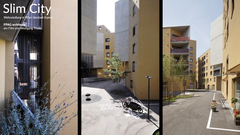 Videostill aus „Slim City, Wohnsiedlung in Wien-Seestadt Aspern“